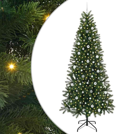 Vidaxl kunstkerstboom met 300 led met standaard groen 240 cm pe en pvc