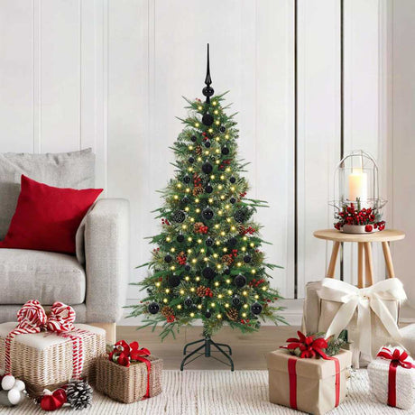 Vidaxl kunstmatige inklapbare kerstboom groen 120 cm pe en pvc