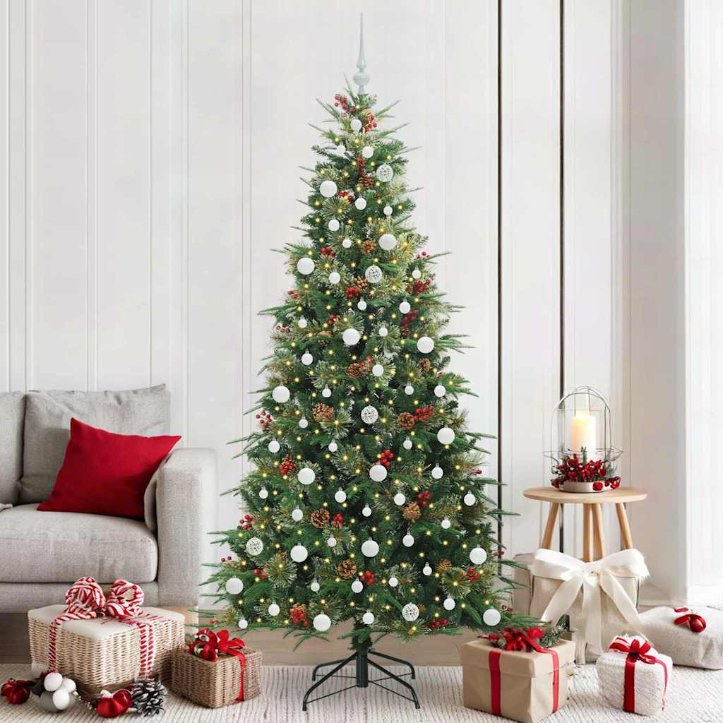 Vidaxl kunstmatige inklapbare kerstboom groen 210 cm pe en pvc