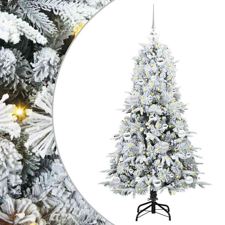 Vidaxl kunstmatige inklapbare kerstboom wit 150 cm pe en pvc