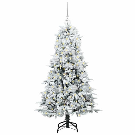 Vidaxl kunstmatige inklapbare kerstboom wit 150 cm pe en pvc