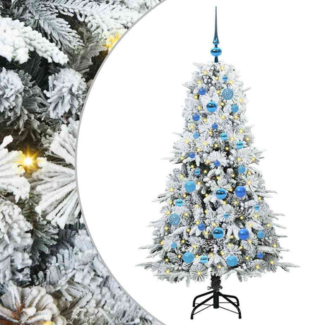 Vidaxl kunstmatige inklapbare kerstboom wit 150 cm pe en pvc
