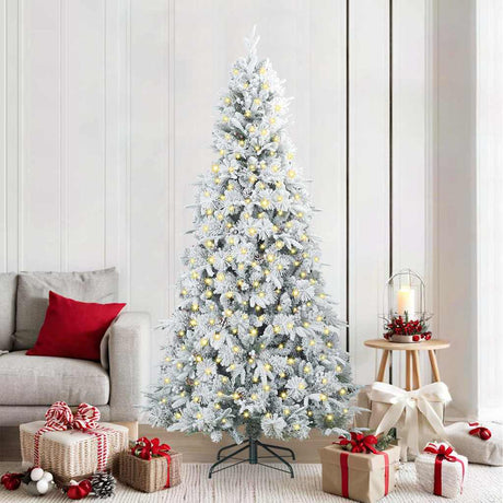 Vidaxl kunstmatige inklapbare kerstboom wit 210 cm pe en pvc