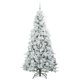 Vidaxl kunstmatige inklapbare kerstboom wit 210 cm pe en pvc
