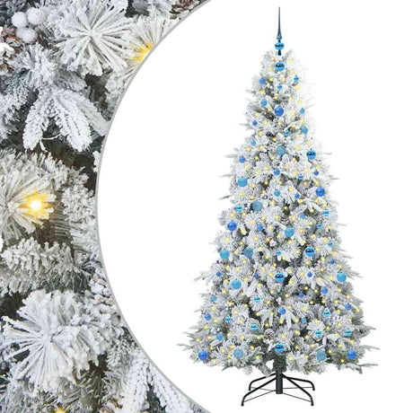 Vidaxl kunstmatige inklapbare kerstboom wit 210 cm pe en pvc