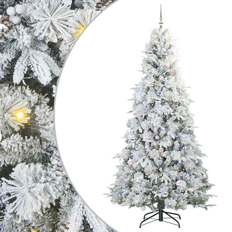 Vidaxl kunstmatige inklapbare kerstboom wit 240 cm pe en pvc