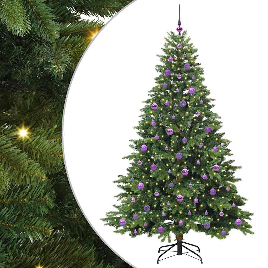Vidaxl kunstkerstboom met 300 led met standaard groen 210 cm pe en pvc