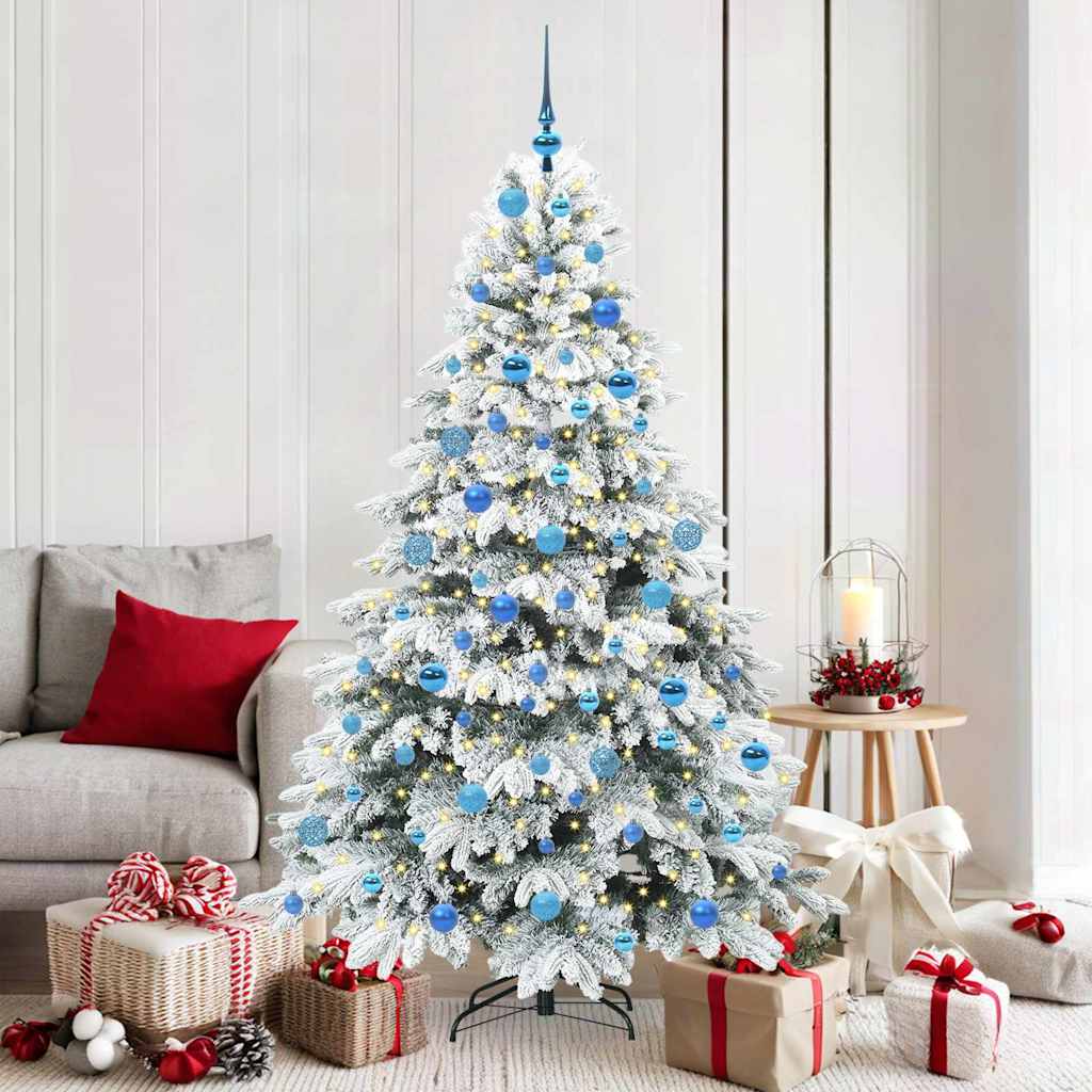 Vidaxl kunstkerstboom met 300 led met standaard wit 180 cm pe en pvc