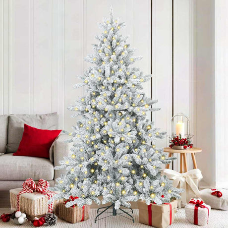 Vidaxl kunstmatige inklapbare kerstboom wit 180 cm pvc en staal