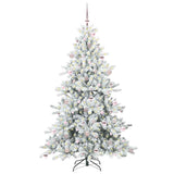 Vidaxl kunstmatige inklapbare kerstboom wit 210 cm pvc en staal