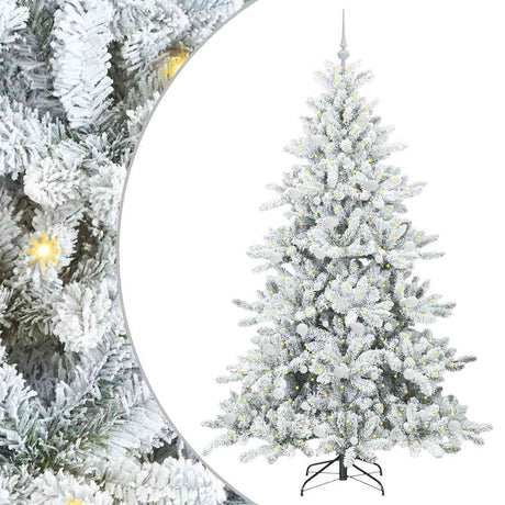 Vidaxl kunstmatige inklapbare kerstboom wit 210 cm pvc en staal