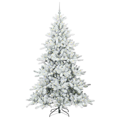 Vidaxl kunstmatige inklapbare kerstboom wit 210 cm pvc en staal