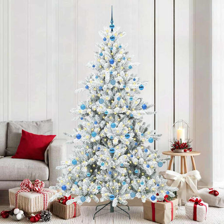 Vidaxl kunstmatige inklapbare kerstboom wit 210 cm pvc en staal