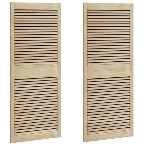 Vidaxl kastdeur 2 pcs naturel 140,5 x 2,1 x 59,5 cm massief grenenhout
