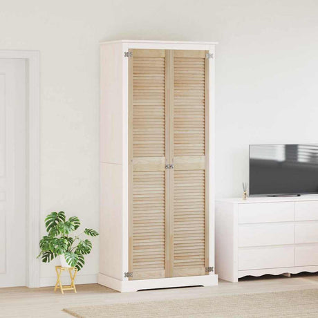 Vidaxl kastdeur 2 pcs naturel 201 x 2,1 x 39,5 cm massief grenenhout