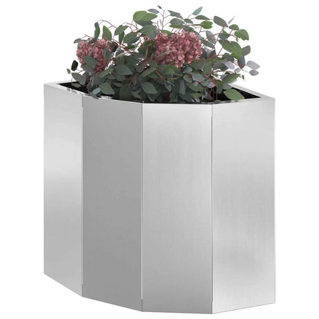 Vidaxl hoek plantbak zilver 30 x 30 x 35 cm gegalvaniseerd staal