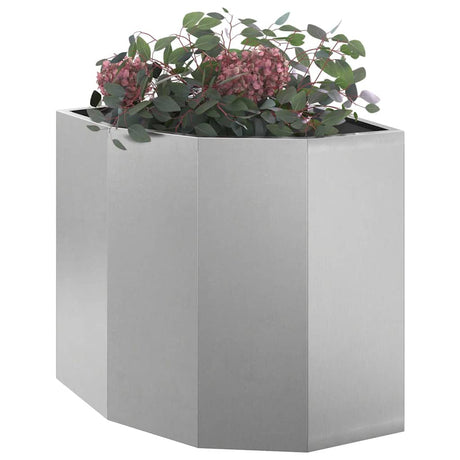 Vidaxl hoek plantbak zilver 45 x 45 x 50 cm roestvrij staal