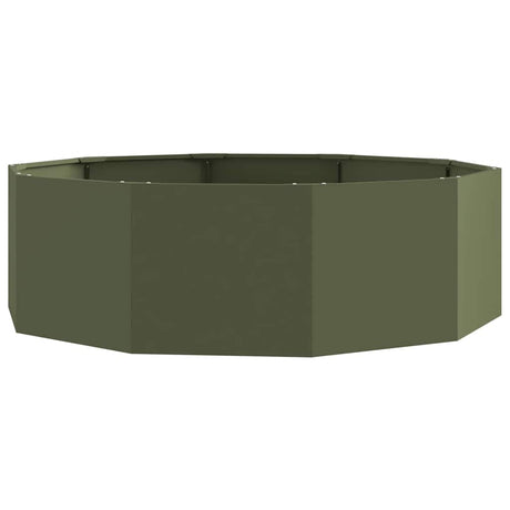 Vidaxl plantenbak olijf groen 120 x 120 x 35 cm staal