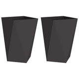 Vidaxl plantenbak 2 pcs zwart 50 x 50 x 75 cm staal