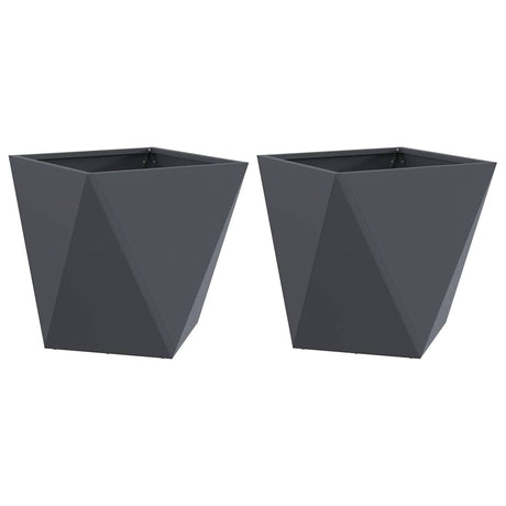Vidaxl plantenbak 2 pcs antraciet 40 x 40 x 40 cm staal