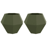 Vidaxl plantenbak 2 pcs olijf groen 75 x 75 x 60 cm staal