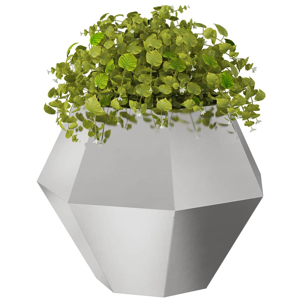 Vidaxl plantenbak zilver 75 x 75 x 60 cm roestvrij staal