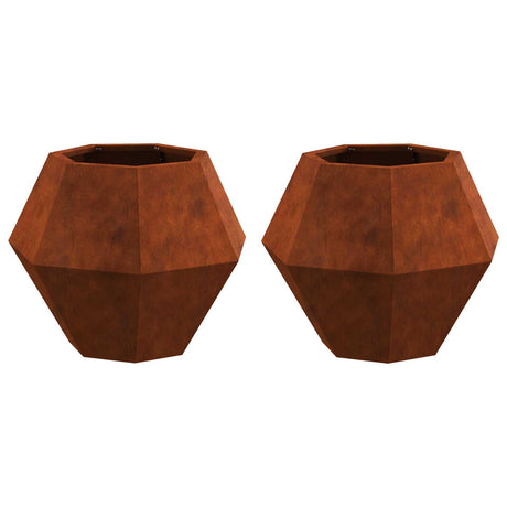 Vidaxl plantenbak 2 pcs roestig 50 x 50 x 40 cm cortenstaal