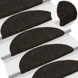 Vidaxl trapmatten zelfklevend 20 stuks 56x17x3 cm donkerbruin halfrond