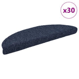 Vidaxl trapmatten zelfklevend 30 stuks 56x17x3 cm blauw halfrond