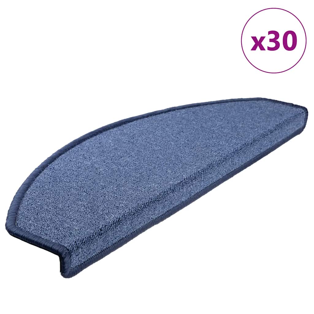 Vidaxl trapmatten 30 st 65x24x4 cm blauw halfrond groot