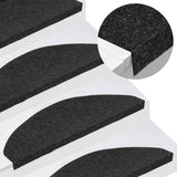 Vidaxl trapmatten zelfklevend 30 st 65x22,5x3,5 cm zwart