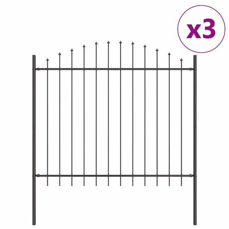 Vidaxl tuinhek 3 pcs grijs 170 x 165 cm gepoedercoat staal