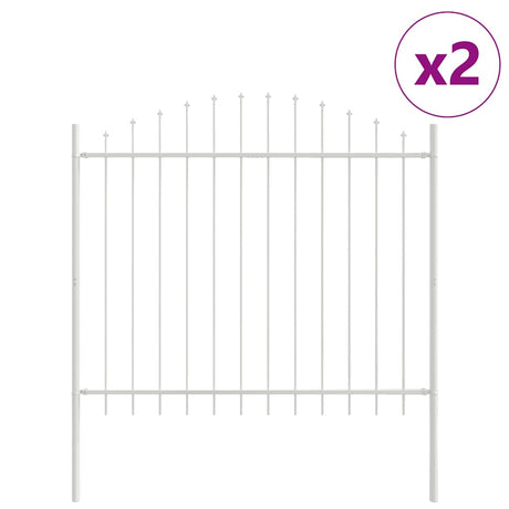 Vidaxl tuinhek 2 pcs wit 170 x 165 cm gepoedercoat staal