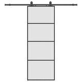 Vidaxl schuifdeur met beslagset 76x205 cm esg glas zwart
