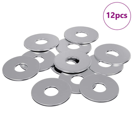 Vidaxl washers 12 pcs zilver 18 x 18 x 1,2 mm ijzer