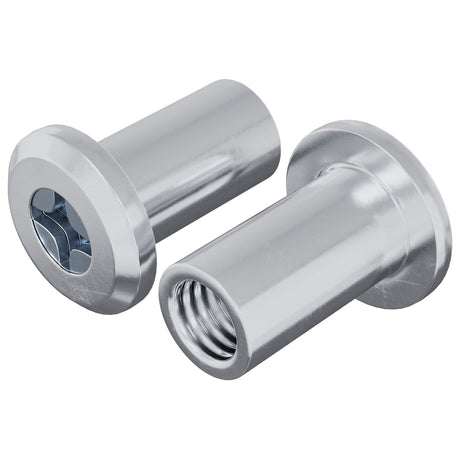 Vidaxl slotmoer 2 pcs zilver m6 x 15 mm staal