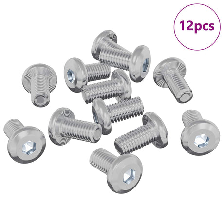 Vidaxl slotschroef effen 12 pcs zilver m6 x 12 mm staal