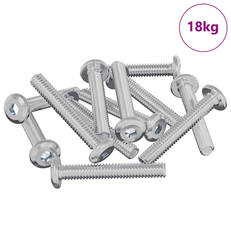 Vidaxl slotschroef effen 2514 pcs zilver staal