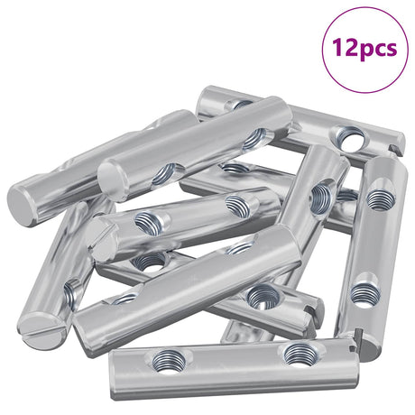 Vidaxl moer 12 pcs verzinkt 60 x 12 mm ijzer