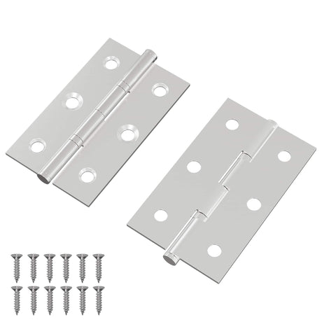 Vidaxl scharnier effen 2 pcs zilver 58 x 35 x 1 mm staal