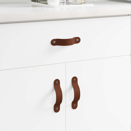 Vidaxl kast handvatten 2 pcs bruin 140 x 25 x 2,3 mm pu
