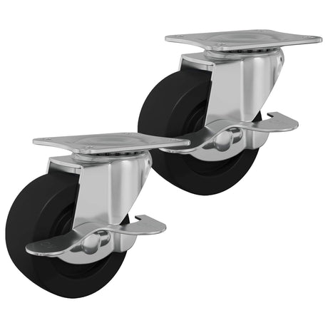 Vidaxl caster 2 pcs zwart en zilver 50,7 x 50,7 x 24,4 mm ijs en nylon