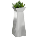 Vidaxl pilaar plantenbak zilver 40 x 40 x 100 cm