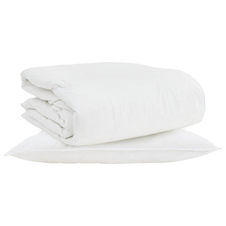 Vidaxl 2-in-1 dekbed met kussen 2 pcs wit donsveertjes