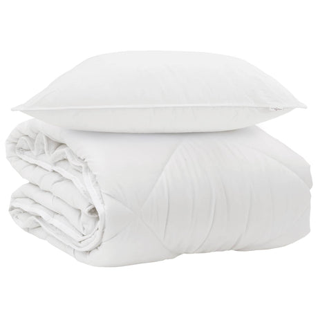 Vidaxl het duvet voor elk seizoen met kussen 2 pcs wit microvezel