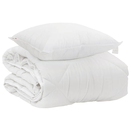 Vidaxl het duvet voor elk seizoen met kussen 2 pcs wit microvezel