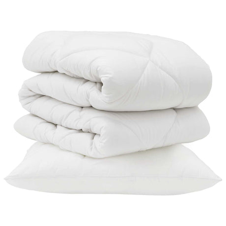 Vidaxl dekbed met kussen 2 pcs wit microvezel