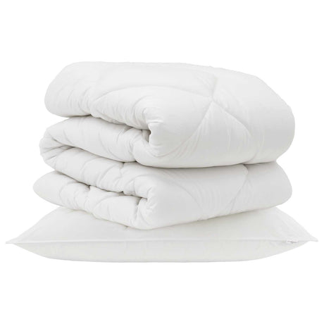 Vidaxl dekbed met kussen 2 pcs wit microvezel
