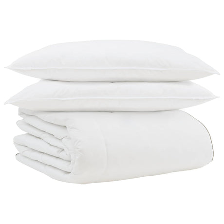 Vidaxl winter dekbed met kussen 3 pcs wit donsveertjes