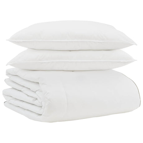 Vidaxl winter dekbed met kussen 3 pcs wit donsveertjes